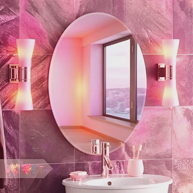 6Pcs Ovel shape sticker mirror 20x30